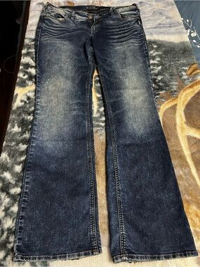 Silver Jeans Dark Indigo Flare Wide-Leg Jeans